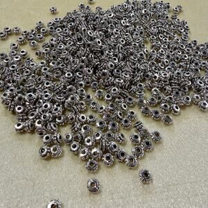 600pcs! Large Lot of Heavy Metal Silver Spacer Beads for Crafts, Jewelry
